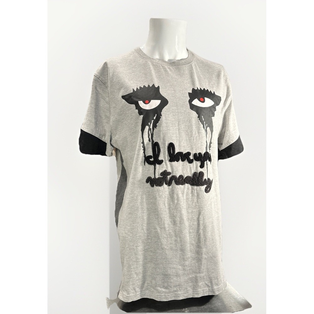 Focus Quality Wear Mens Size XL I Love You Not Really‎ T Shirt Gray & Black